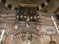 Interior decoration of the Church of the Holy Sepulcher of Jesus Christ in the city of Jerusalem, Israel Royalty Free Stock Photo