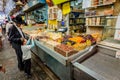 Jerusalem, Israel- August 16, 2016: A Jewish man and boy shopping in a Jerusalem, Israel market
