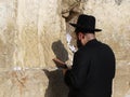 Jewish praying at the Wailing Wall in the city of Jerusalem, Israel