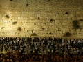 Many worshipers praying at the Wailing Wall in the old city of Jerusalem, Israel