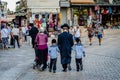 Jerusalem/Israel- August 17, 2016: Orthodox Jewish family at Jaffa Gate in Jerusalem, Israel