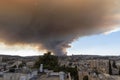 Jerusalem, Israel - August 15, 2021: Two israeli firemen putting an end to a forest fire near Jerusalem