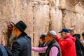 11/23/2018 Jerusalem, Israel, Believing Jews is praying near the wall of crying Royalty Free Stock Photo