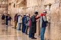 11/23/2018 Jerusalem, Israel, Believing Jews is praying near the wall of crying Royalty Free Stock Photo