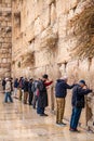 11/23/2018 Jerusalem, Israel, Believing Jews is praying near the wall of crying Royalty Free Stock Photo