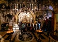 Jerusalem / Israel - 2017/10/11: Church of the Holy Sepulchre interior with Chapel of Calvary or Golgotha Chapel in Christian Royalty Free Stock Photo