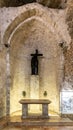 Church of the Holy Sepulchre interior with Chapel of the Invention of the Holy Cross beneath Chapel of Saint Helena in Christian Royalty Free Stock Photo