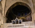 Church of the Holy Sepulchre interior with Choir terrace and Dome of Greek Orthodox Catholicon in Christian Quarter of historic