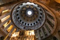 Church of the Holy Sepulchre interior with Dome of Rotunda over Aedicule or Holy Sepulchre chapel in Christian Quarter of historic Royalty Free Stock Photo