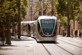 JERUSALEM, ISRAEL, CIRCA 2014. Tramway in the city center