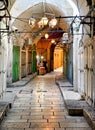 Jerusalem Israel. A cobbled street in the old city