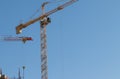 A crane in the middle of the construction of a residential building on Jaffa Street Royalty Free Stock Photo