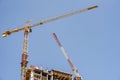 Jerusalem, israel. 11-01-2021. A crane in the middle of the construction of a residential building on Jaffa Street Royalty Free Stock Photo