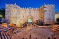 Jerusalem Israel. Damascus gate at sunset Royalty Free Stock Photo