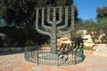 Jerusalem, Israel - December 2, 2013: The Knesset Menorah monument in front of the Israeli Parliament