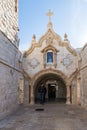 The main entrance to the Milk Grotto Church in Bethlehem in Palestine