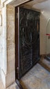 Ornate door leading from the Milk Grotto Church in Bethlehem in Palestine