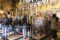 Jerusalem Israel - December 17, 2016: Pilgrim prays at the Stone of Anoiting