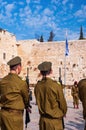 JERUSALEM, ISRAEl - DECEMBER 10th, 2009: View of a Israeli soldiers fraternity ceremony on the Western wall plaza Royalty Free Stock Photo