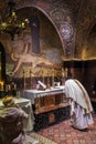 JERUSALEM, ISRAEL - FEBRUARY 22, 2013: Catholic priest praying Royalty Free Stock Photo