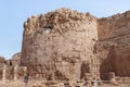 Remains of the main tower in ruins of the palace of King Herod - Herodion in the Judean Desert, in Israel