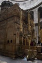 Jerusalem, Israel, January 29, 2020: The ceiling over Christ grave in the holy church in Jerusalem Royalty Free Stock Photo