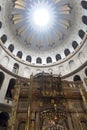Jerusalem, Israel, January 29, 2020: The ceiling over Christ grave in the holy church in Jerusalem Royalty Free Stock Photo