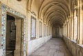 JERUSALEM, ISRAEL - January 30, 2020; The gothic corridor of atrium in Church of the Pater Noster on Mount of Olives. Israel Royalty Free Stock Photo