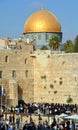 Jewish hasidic pray a the Western Wall,