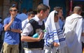 Jewish man celebrate Simchat Torah