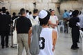 Jerusalem, Israel - July 2010 `young Jew in front of the Wailing Wall` Royalty Free Stock Photo