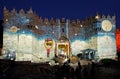 Light installation on Shechem Damascus Gates in Jerusalem Royalty Free Stock Photo