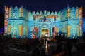 Light installation on Shechem Damascus Gates in Jerusalem Royalty Free Stock Photo