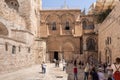 Half empty square in front of the Church of the Holy Sepulchre in the old city of Jerusalem, Israel Royalty Free Stock Photo