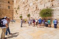 Jewish people praying against the Western Wall in Jerusalem Royalty Free Stock Photo