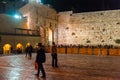 The Western Wall of Jersusalem by Night Royalty Free Stock Photo