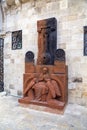 Traditional Armenian Khachkar, cross-stone art, sacred cross, carved rock found in Jerusalem