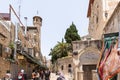 Via Dolorosa near the Third and the Fourth Stations of the Way of the Cross in the Arab Quarter in the old city of Jerusalem,