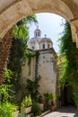 View of the Church of the Condemnation through an arch