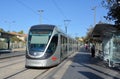 The Jerusalem Light Rail is a light rail system Royalty Free Stock Photo