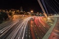 Long night exposure of the entrance road to the city of Jerusalem, top view