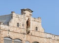 Statue of Jesus Christ on a rooftop of College des Freres near the Jaffa Gate in old city of Jerusalem, Israel Royalty Free Stock Photo