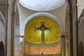 Top part of prayer hall in church in Holy place of sisters Notre Dame de Sion near to Lion Gate in the old city of Jerusalem, Isra Royalty Free Stock Photo