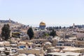 View from the city wall near the Damascus Gate on the Temple Mount in old city of Jerusalem, Israel