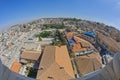 Fisheye lens shot of the panoramic view of the old city of Jerusalem