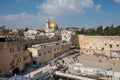 Panorama of Jerusalem with the Wailing wall and Dome of the Rock