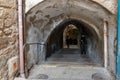 Border police officers serve on the old streets in the old city of Jerusalem in Israel