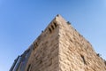 The corner of the fortress wall at the entrance near Jaffa Gate in the old city of Jerusalem, Israel