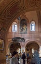 Fragment of interrior of Church of Mary Magdalene in Jerusalem, Israel