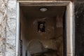 Icon of Jesus Christ at the entrance to the Grotto of Gethsemane on foot of the mountain Mount Eleon - Mount of Olives in East